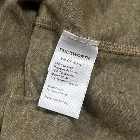 Duckworth Vapor Wool Lyocell Blend Made in USA Coyote Khaki T Shirt Mens Large - Picture 7 of 9
